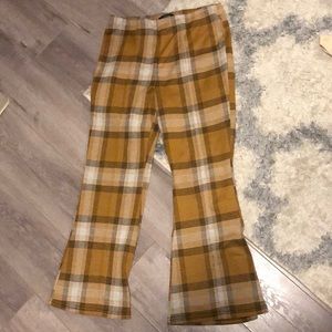 Plaid flare pants